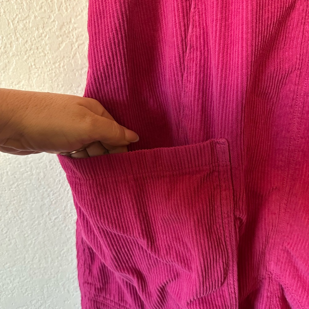 We The Free High Roller Cord Jumpsuit in Magenta Pink - Size Small - Picture 6 of 11